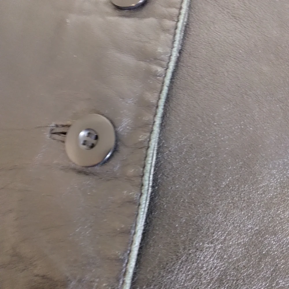 Size M Wilsons Leather Women's Coat Soft Black Collared Button Front - Picture 8 of 10